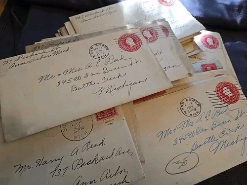 vintage correspondence letters to Battle Creek Mi from Ann Arbor 1926