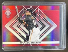 2025 Topps Transcendent Rafael Devers Icons Chrome Variation Red Refractor #/5