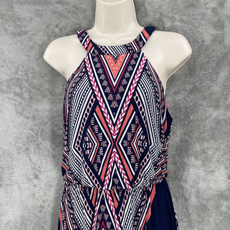 Maxi Vestido Trixxi Boho Mujer Geométrico Verano Preppy Vacaciones Resort Playa Talla S Foto 4 de 4