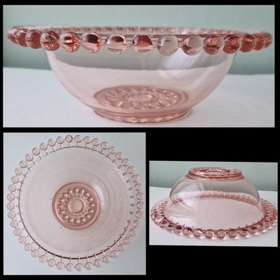 Vintage Art Deco große Schale rosa Glasperlen / Kugel Design Joseph Inwald ? (Siehe Beschreibung)
