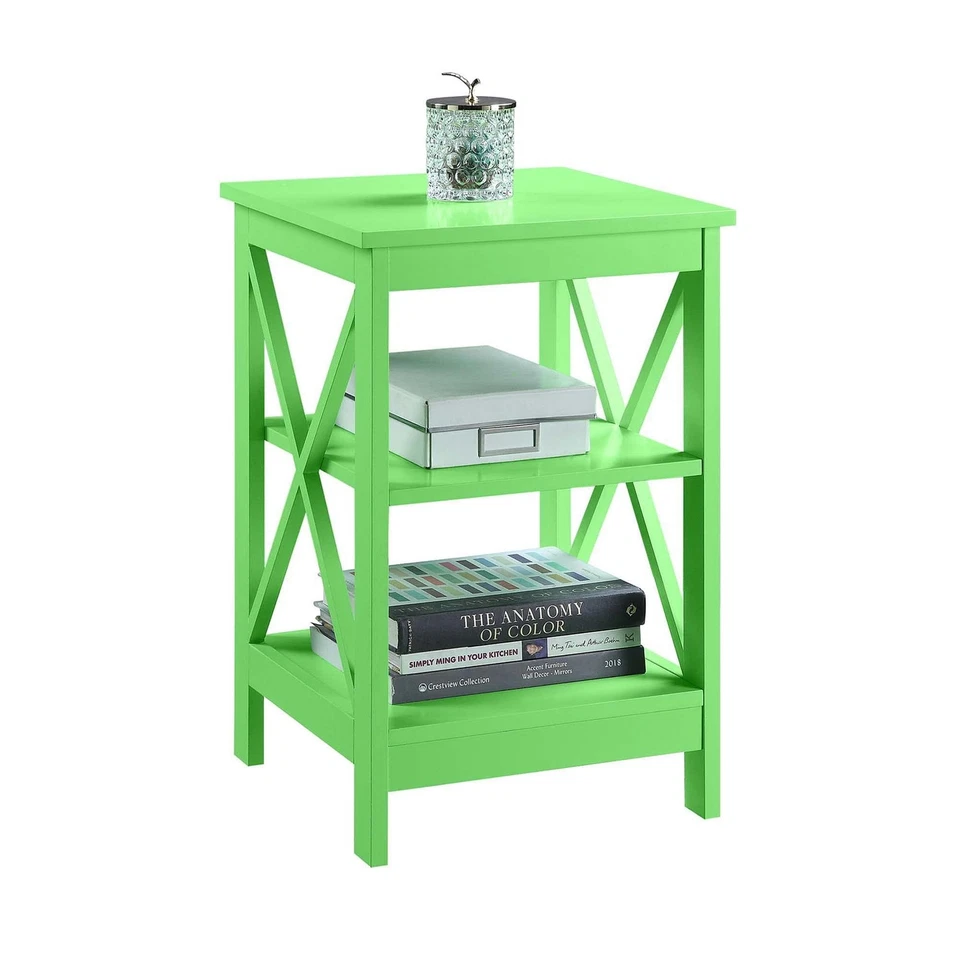 Oxford End Table With Shelves Transitional Design For Living Room Office 15.75In - Image 4 of 4