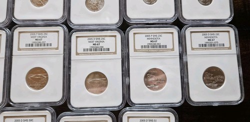 Complete 2005 P & D SMS 22-Coin Set (1c, 5c, 10c, 25c, 50c, $1) | NGC MS67 - Picture 6 of 8