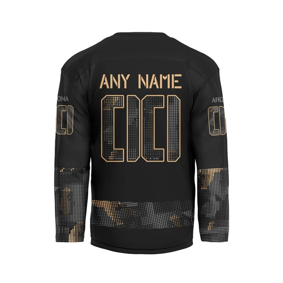 Personalized Arizona Coyotes Military Appreciation Hockey Shirt Men's Fan Gear - Image 2 of 4