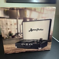 Byron Statics Record Player Classic Turntable Model KTS-601 In Case No Cord