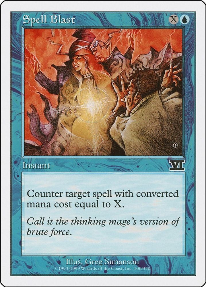 Spell Blast #100 Classic Sixth Edition Lightly Played Magic The Gathering