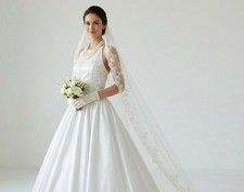 NWT Vtg Gunne Sax Jessica McClintock White Satin Sequin Gown Wedding Dress USA