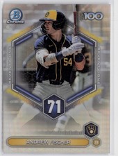 Andrew Fischer 2026 Bowman Chrome Bowman Top 100 #BTP-71 Milwaukee Brewers