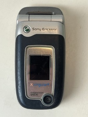  Sony ericsson Cingular vintage Bkue flip phone untested 4x digital zoom VGA 