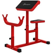 Preacher Curl Bench Strength Training Isolated Barbell Dumbbell Bicep Station