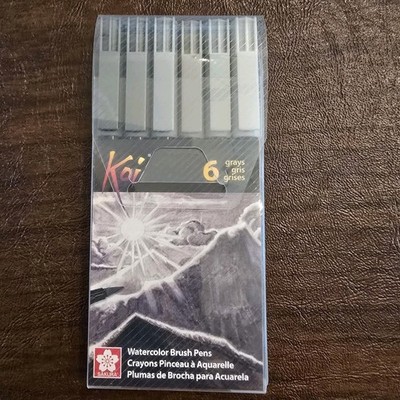 Sakura XBR-6SA Koi Watercolor Coloring Brush Pen Set, 6 Count, Assorted Grays