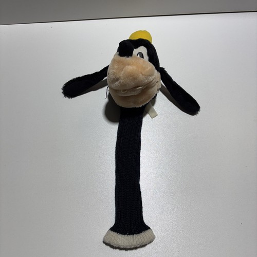 Vintage Disney Goofy Golf Club Head Cover Sock Disneyland Yellow Red Hat Woods