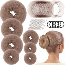 Hair Bun Maker Set- 7 PCS Hair Donuts for Buns 1Extra-large,2Large,2Medium and