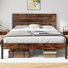 Queen Bed Frame with Headboard and Footboard, with under Bed Storage, All-Metal