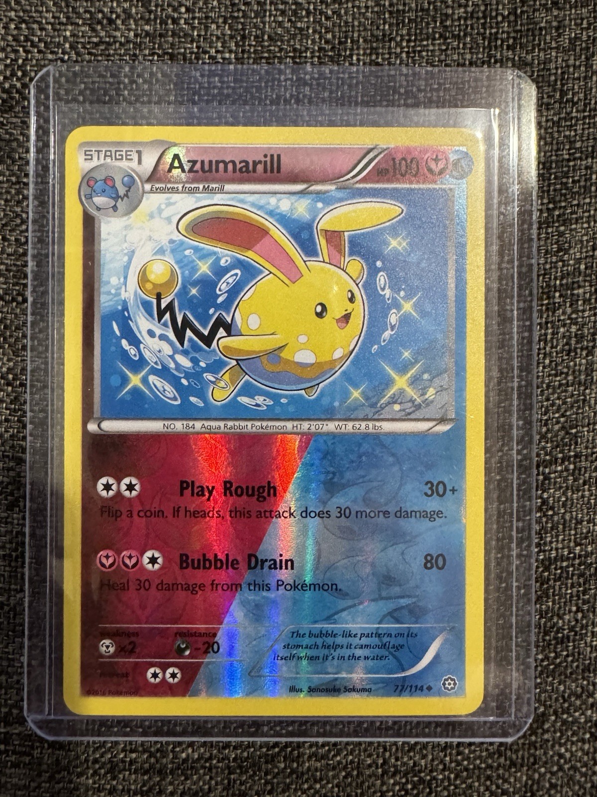 Azumarill (Shiny) 77/114 Steam Siege Reverse Holo Rare Near Mint Pokemon Card