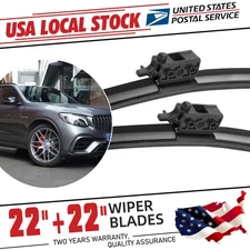 Windshield Wiper Blades For Mercedes-Benz C350e 16-18 22in 22in  2PCS Top Lock