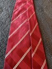 Giorgio Armani Silk Men's Tie Red White Striped Woven Logo Designer — photo 3