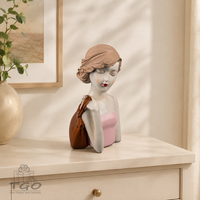 Formano BüSte Dame Mit Tasche Aus Kunststein Und Handbemalt-731425