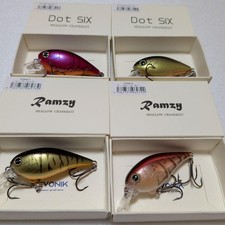 Ramzy Dot SIX Shallow Crankbait Set of 4 Pink Gold Brown Black Stripes