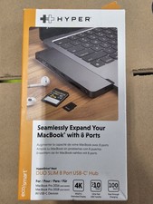 New Hyper HyperDrive Next DUO SLIM 8 Port USB-C Hub Adapter - Space Gray