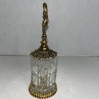 VTG Pair Of Gold Ormolu Perfume Bottles~Textured Cut Glass~Celtic Knot Daubers — photo 5