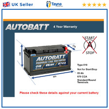 Battery fits MERCEDES ML250 ML270 CLS320 C220D ML350 CLK220 ML280 019