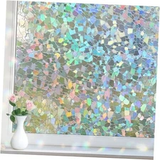  Window Privacy Film Rainbow Film, Stained Glass Decorative 17.5" x 78.7"