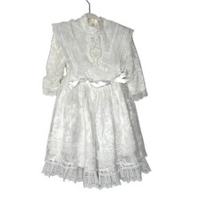 Jessica McClintock Vintage Girls White Lace Dress Size 4