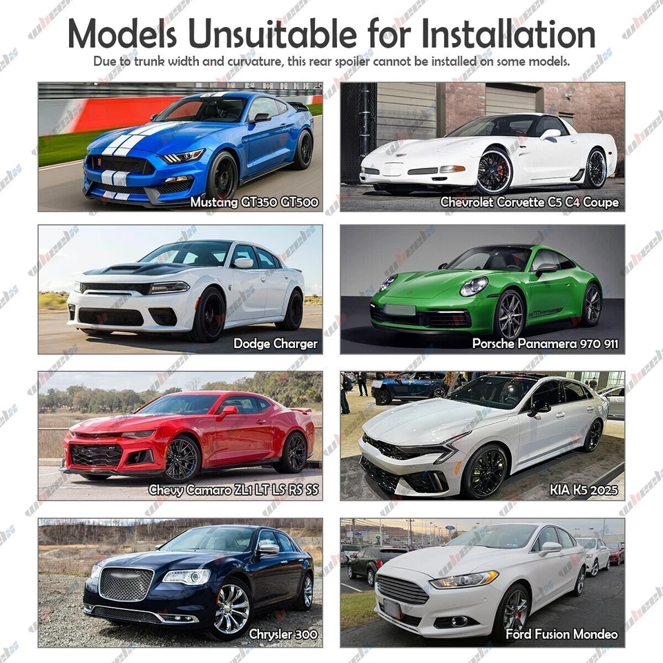 Gloss Black For Nissan Sentra 54" PRO Style Rear Trunk Spoiler Racing Wing ABS Foto 4 de 4