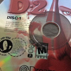 SEGA D2 Disc 1 Video Game for Sega Dreamcast, Release Year 2000, M Mature 