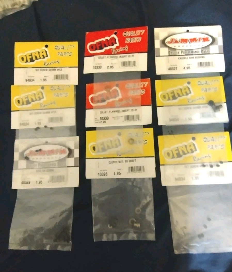 Vintage OFNA  Racing Parts Lot. (9 Bags). New In Package.
