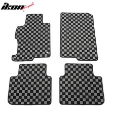 Fits 13-17 Honda Accord Floor Mats Non-slip Carpets Checkered Black Gray Plaid Fits 13-17 Honda Accord Floor Mats Non-slip Carpets Checkered Black Gray Plaid