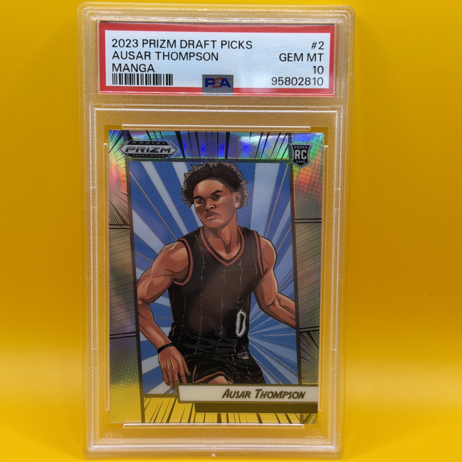 2023 PANINI PRIZM DRAFT PICKS MANGA AUSAR THOMPSON SSP #2 RC ROOKIE PSA 10