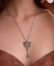 Antique Style Silver Filigree Dragonfly Neckl...