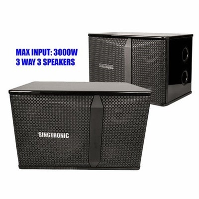 Singtronic 3-Way Professional 3000W Vocal Karaoke Speakers (Pair)