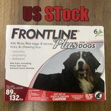 FR0NTLINE PLUS For Dogs 6 Doses XL 89-132 LBS -Exp 04/2028 EPA Approved
