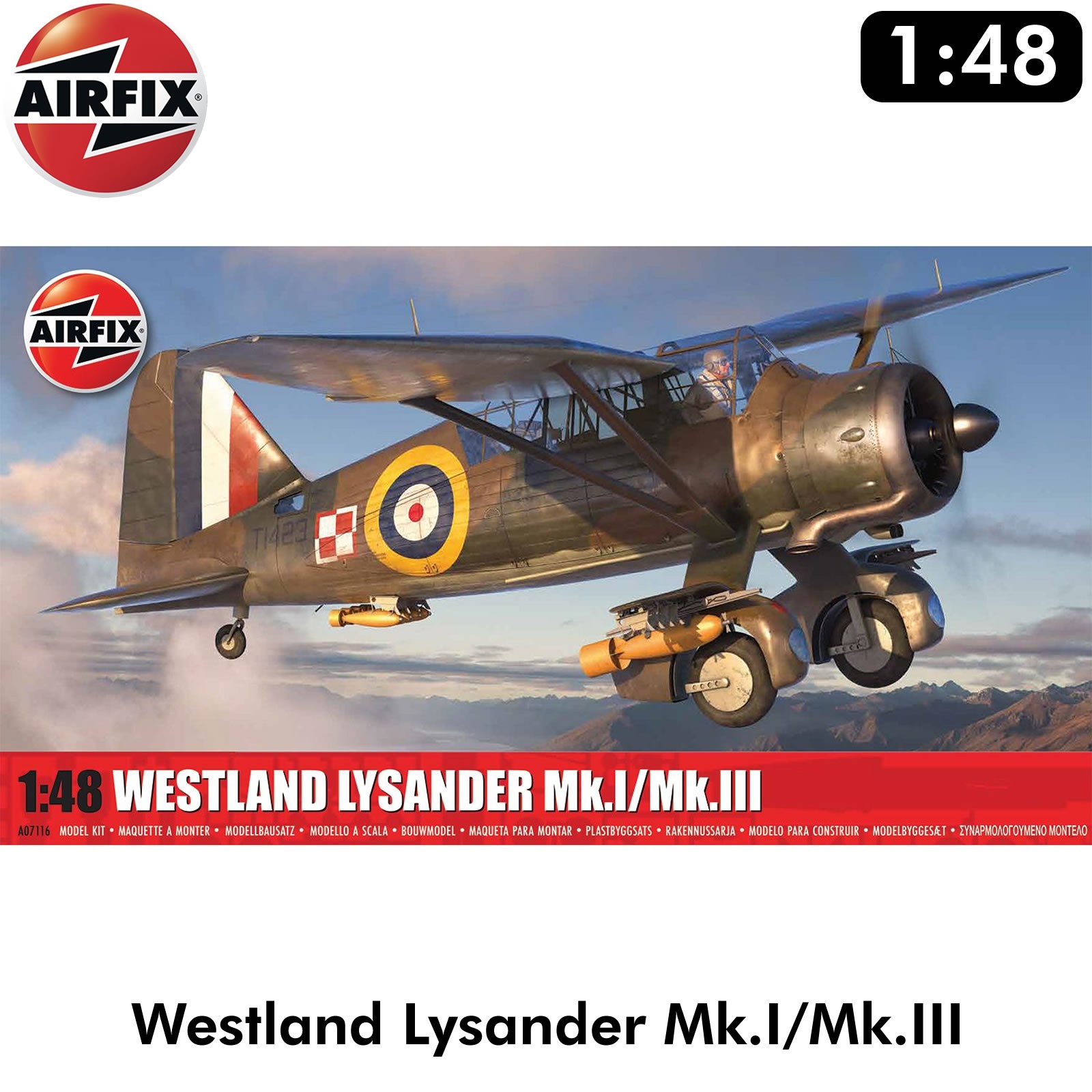 Westland Lysander Mk.I/Mk.III WWII RAF Reconnaissance 1:48 kit Airfix A07116