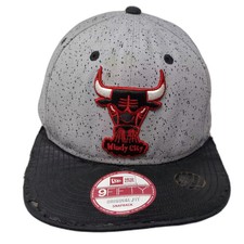 New Era Chicago Bulls NBA Windy City Snapback Hat Gray Black Star Brim One Size