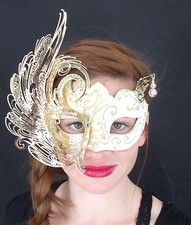 GOLD VENETIAN MASQUERADE MASK/CARNIVALE MASK/MARDI GRA