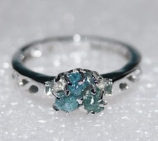 1.15 ct Natural Blue Raw Diamond Uncut Diamond Rough Diamond Silver wedding ring