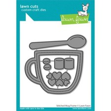 New Lawn Fawn "STITCHED MUG FRAME " Lawn Cuts Steel Die 2020