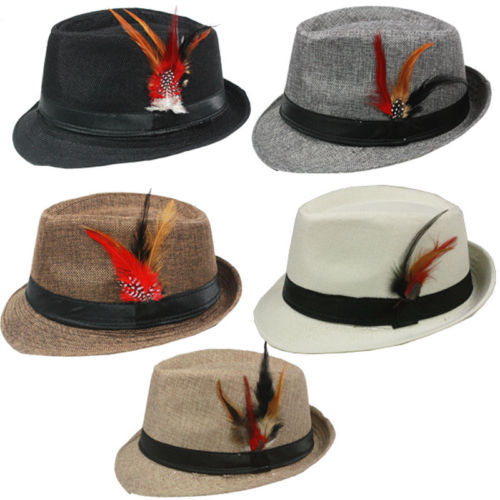 FEDORA with BAND \u0026 FEATHER Hat Trilby 