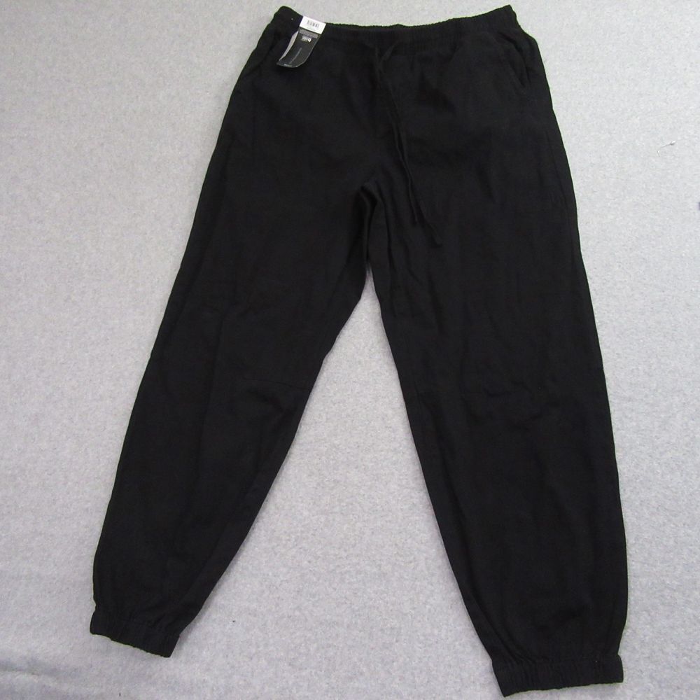 No Boundaries Mens Twill Cotton Joggers Medium Black Front Pockets Drawstring