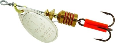 NEW! Mepps B1 S Aglia In-Line Spinner 1/8 oz, Plain Treble Hook, Silver Blade