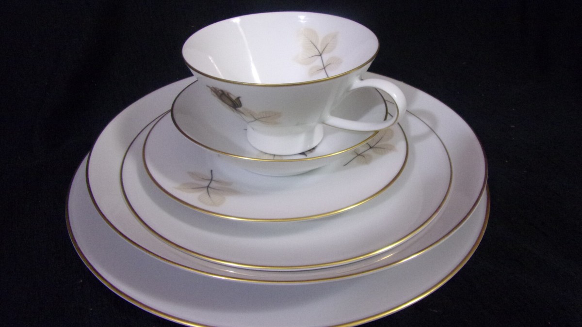 VINTAGE ROSENTHAL GERMANY 'SHADOW ROSE' CHINA- 6-PIECE PLACE