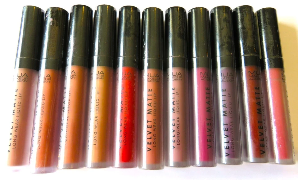 MUA VELVET MATTE LONG WEAR LIQUID LIP VEGAN FORMULA ALL SHADES NEW & SEALED.