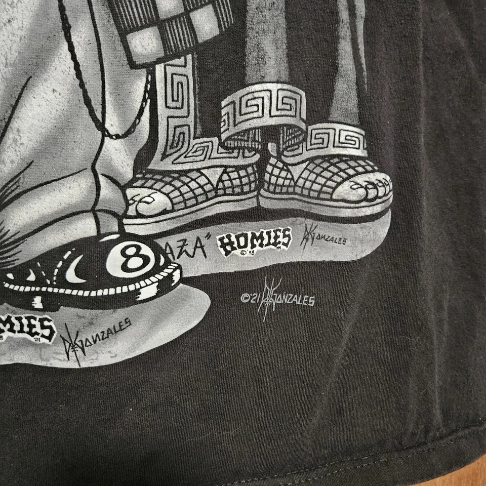 Camiseta negra Homies Signature talla grande DGA para adultos 100 % algodón D Gonzales Foto 2 de 4