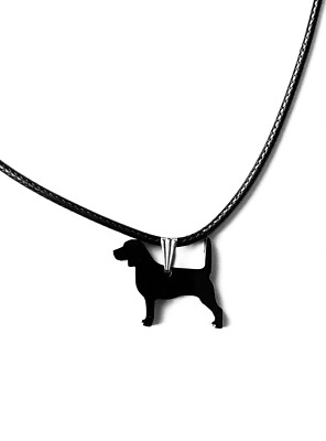 Beagle Hundekette Anhänger in schwarz Acryl Geschenk