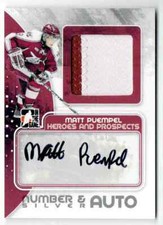 2010-11 ITG HEROES & PROSPECTS GAME USED NUMBERS SILVER MATT PUMPEL AUTO PATCH 2
