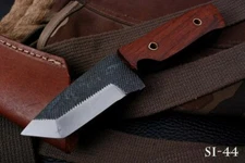 Hand Forged Carbon Steel Fixed Blade Hunting, Camping Knife With Leather Cover