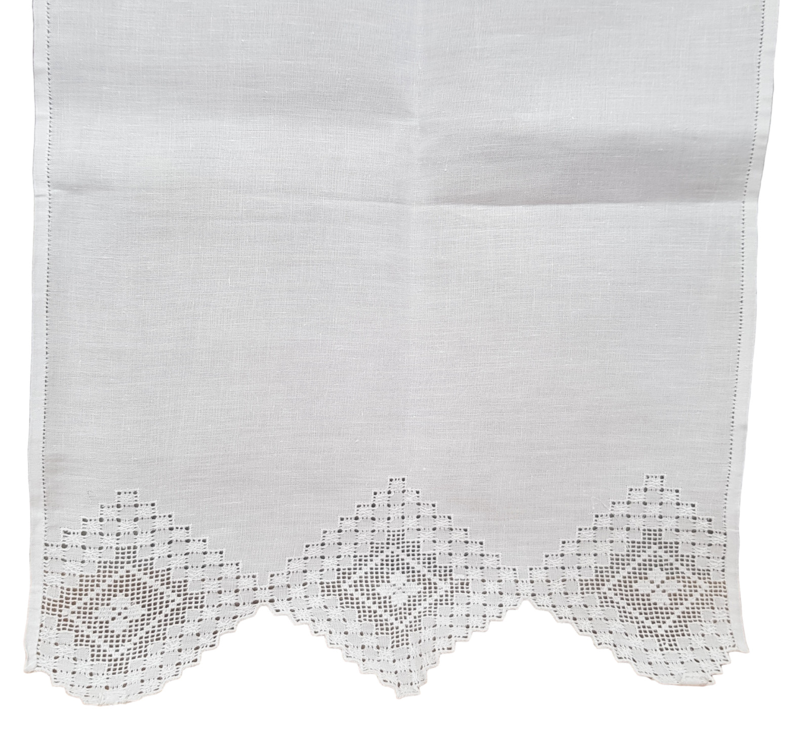 Asciugamani Sfilato siciliano ricamo Punto Panetti 6 viso + 6 ospiti Puro Lino